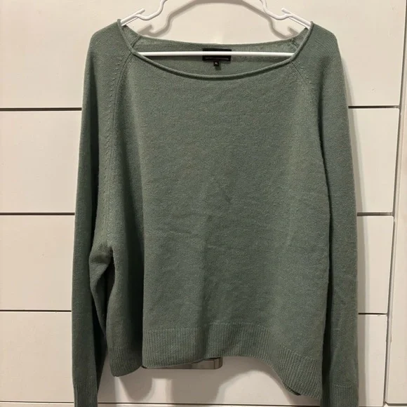 Quince Mongolian Cashmere Boatneck Sweater Seaspray Green - Picture 2 of 7